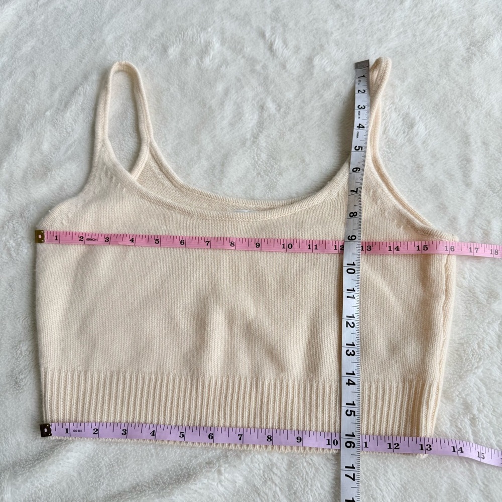 Reformation Varenne Cashmere Cream Color Sleeveless Short Top M - Picture 5 of 10
